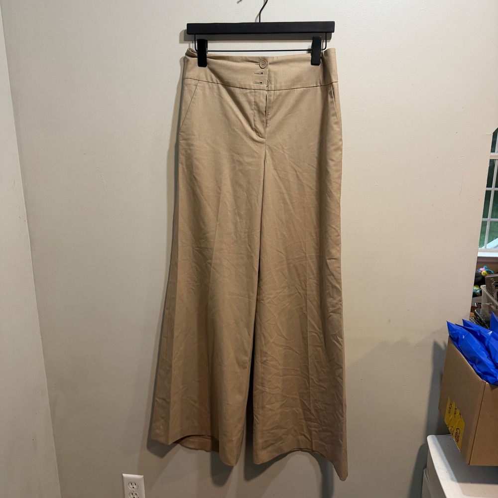 Express Wide Leg Pants in Khaki Beige